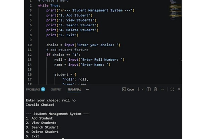 develop python student management system for school and college